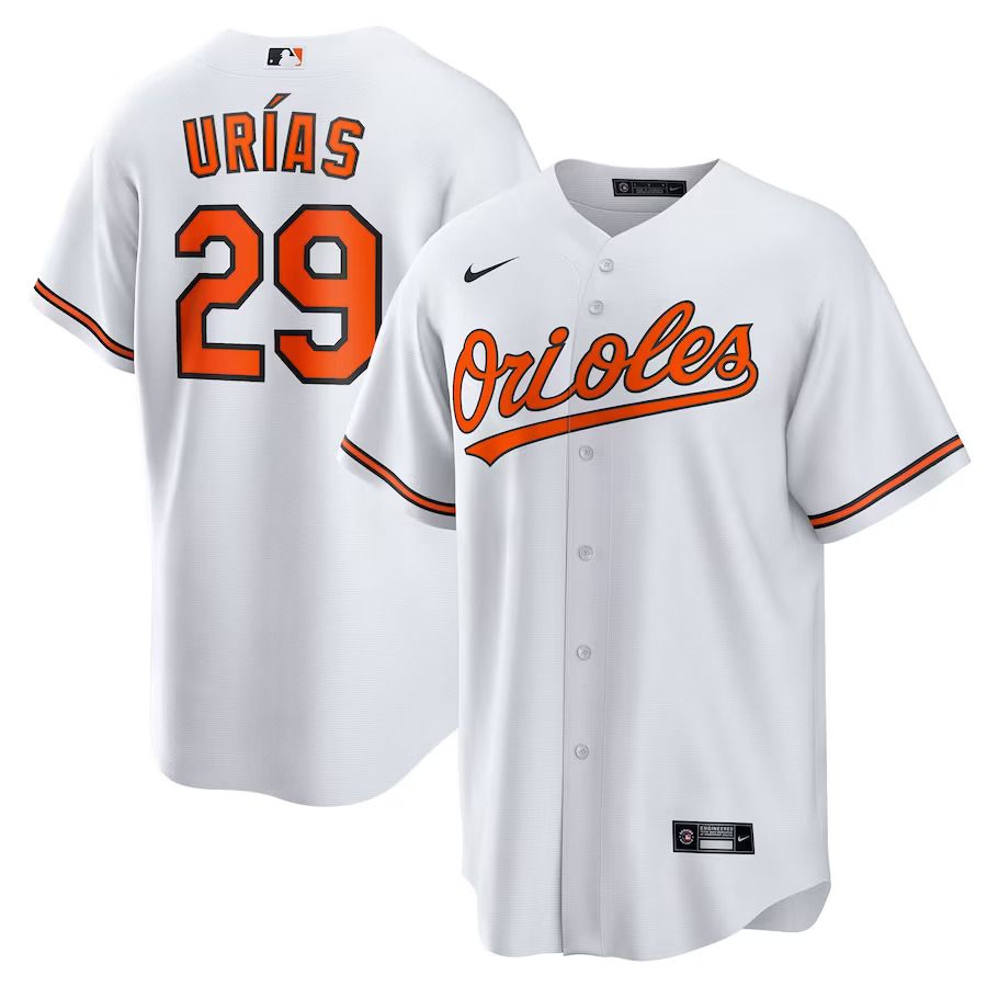 Men Baltimore Orioles 29 Ramon Urias Nike White Home Replica Player MLB Jersey